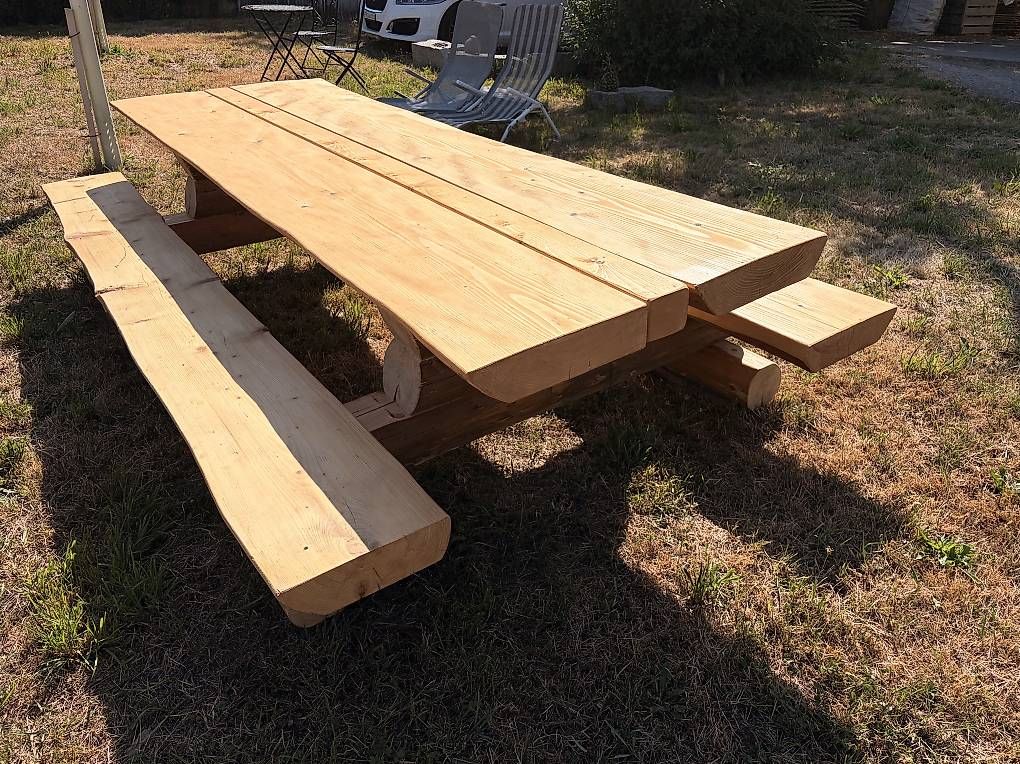 Tischset: Gartentisch-Bankkombination Blockbau – Neu (gemäss Beschreibung) aus Heitenried von Sonata72 3