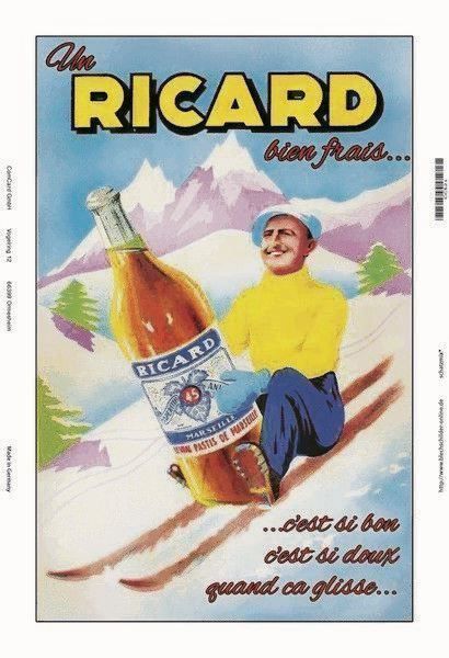 Insegne: Blechschild-RICARD APERITIF AUF SKI – Nuovo e nell'imballaggio originale da Rupperswil venduto da big-one-sale