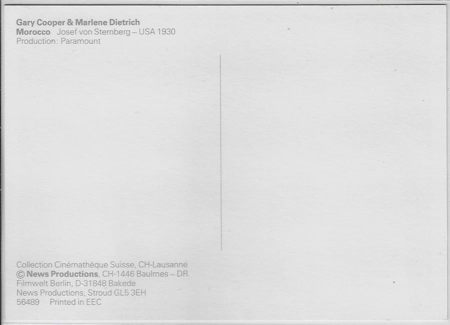 Ansichtskarten: Gary Cooper & Marlene Dietrich - Morocco – Gebraucht aus Ettingen von Kartenplanet 1