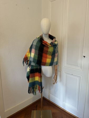 Uterqüe Wool Blend Check Scarf Blanket Style - Autumn 🍁
