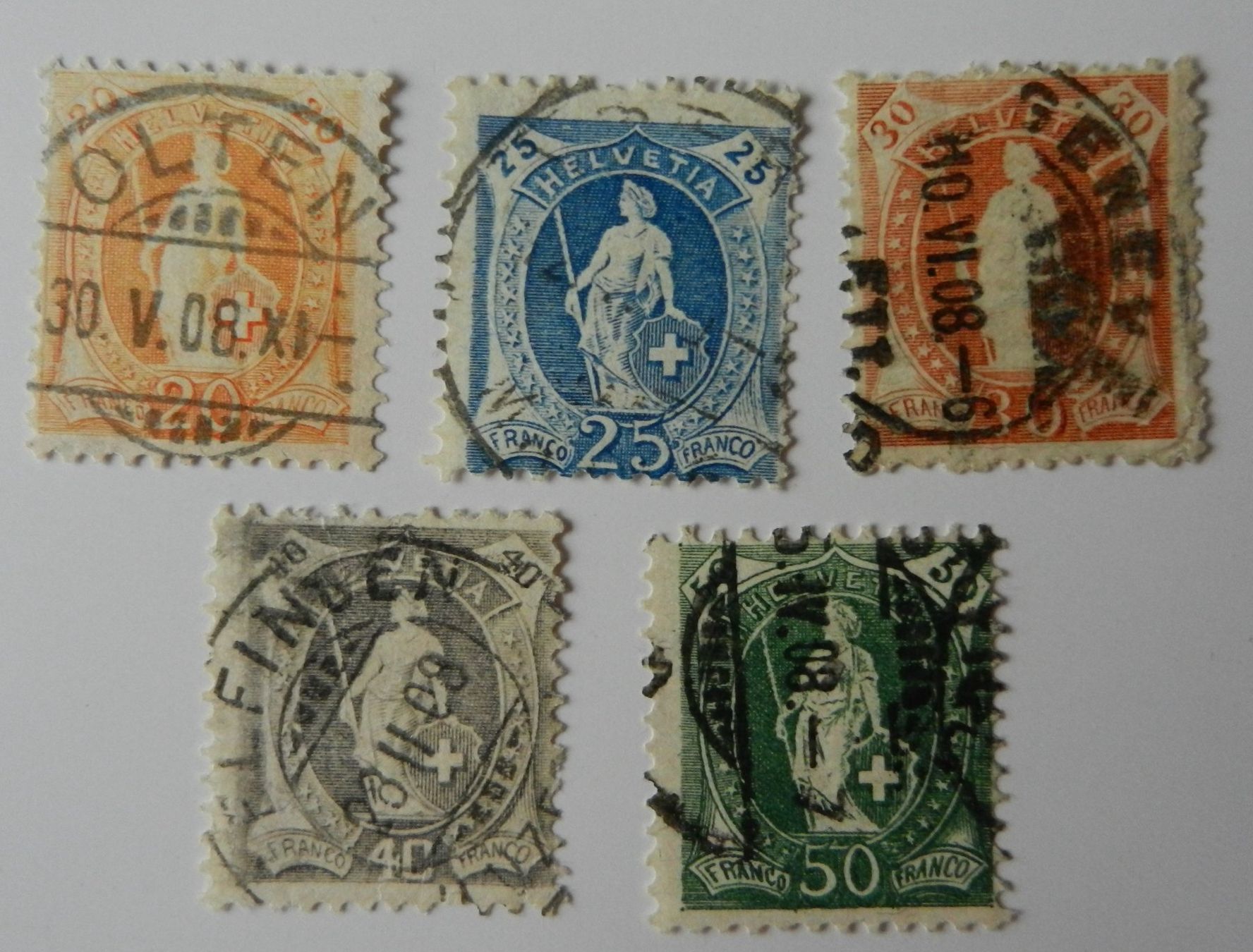 Tutti i francobolli: ZNr. 94A-98A – Usato da Riet (Neftenbach) venduto da Marietta03