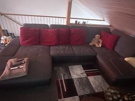 Ecksofa Stoff braun guter Zustand