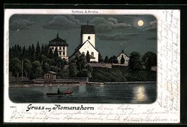 Romanshorn, Schloss und Kirche mit Ruder