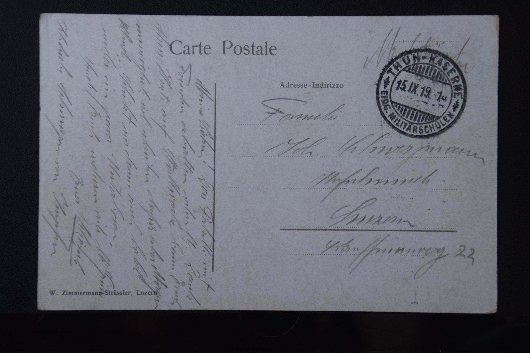 Cartoline postali: AK Luzern, Hotel Monopol 1919 – Usato da Luzern venduto da CH2018 1