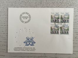 1986 FDC Sternzeichen Viererblock