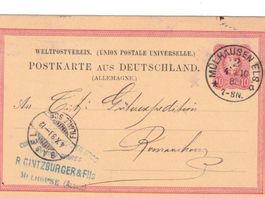 Deutsche Briefpost Ganzsachen Postkarten BASEL 1883 RARITÄT