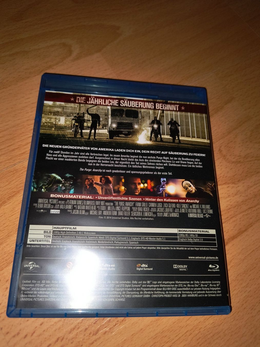 Tutti i DVDs: The Purge: Anarchy - Blu-ray – Usato da Rorschach venduto da gui_78vj 1