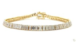 Gold Tennisarmband mit Diamanten im Baguetteschliff
