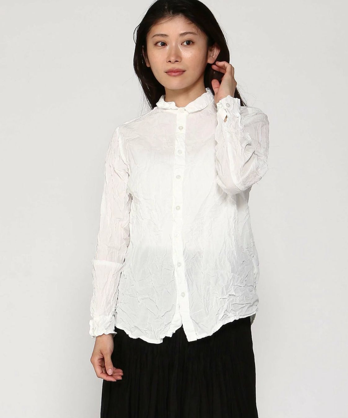 Camicette: Pas de Calais white cotton crinkle shirt – Usato da Basel venduto da gladghost 6