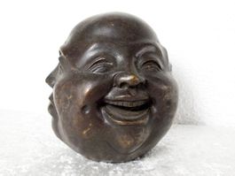 BUDDAH KOPF MIT VIER GESICHTER vintage Skulptur aus Messing