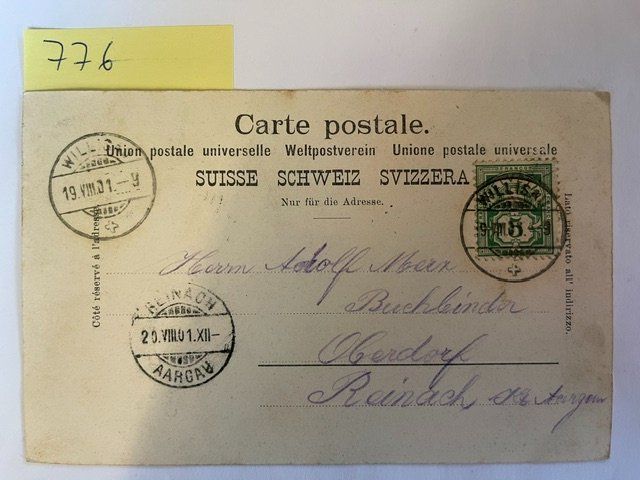 Ansichtskarten: Gruss aus Langenthal Kirche, 1901 mit Stempel – Gebraucht aus Niederwil AG von dahu75 1