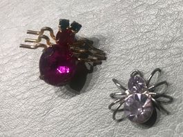 Vintage Glücks Spinnen  Brosche und Anhänger