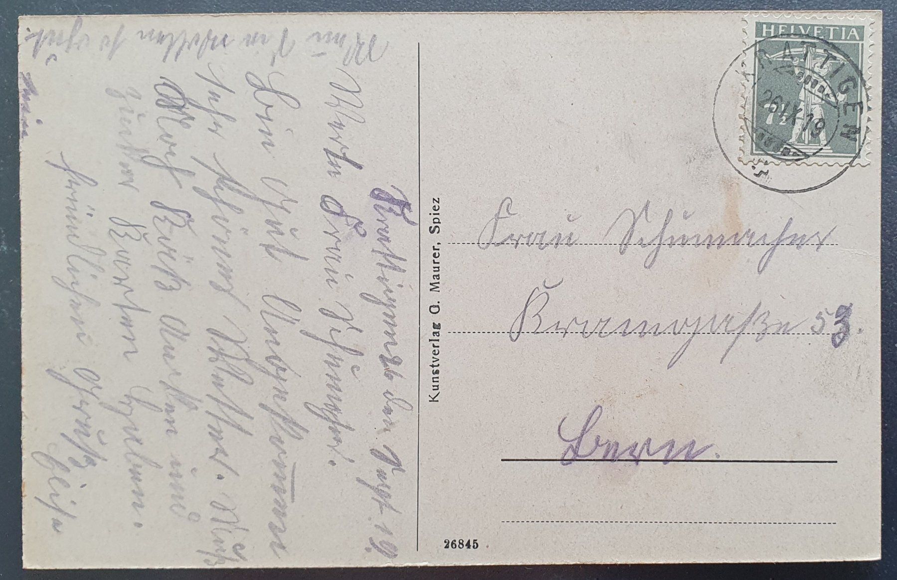 Cartoline postali: Krattigen - Erholungsheim Chalet Krebs – Usato da Kreuzlingen venduto da Rschweiz1 1
