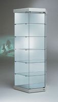 Glasvitrine, ESG Glas, Silber, LED (B.93cmxT.43cmxH.200cm)