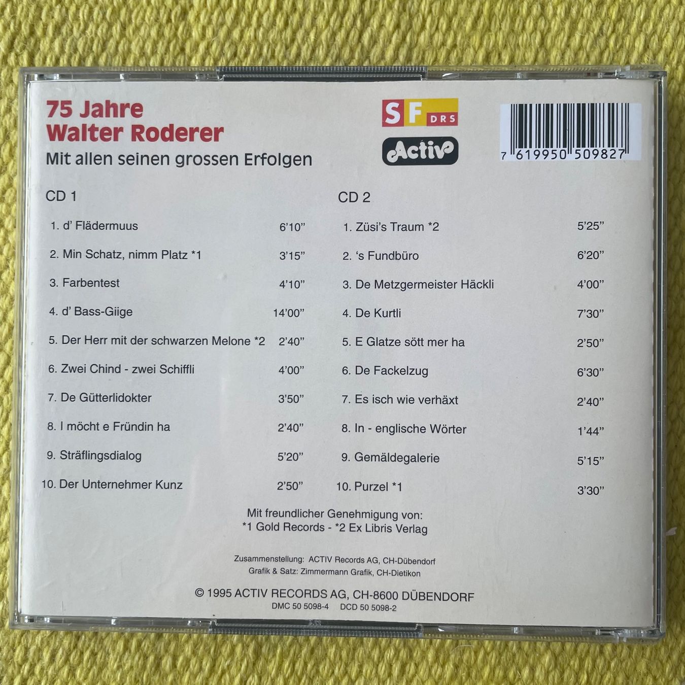 CDs: WALTER RODERER-2CD 75 JAHRE WALTER RODERER – Gebraucht aus Rorschacherberg von CD-Roli 1