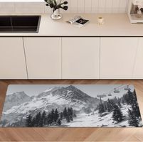 Badezimmermatte Fussmatte Küchenmatte Bergmotiv Bodenmatte