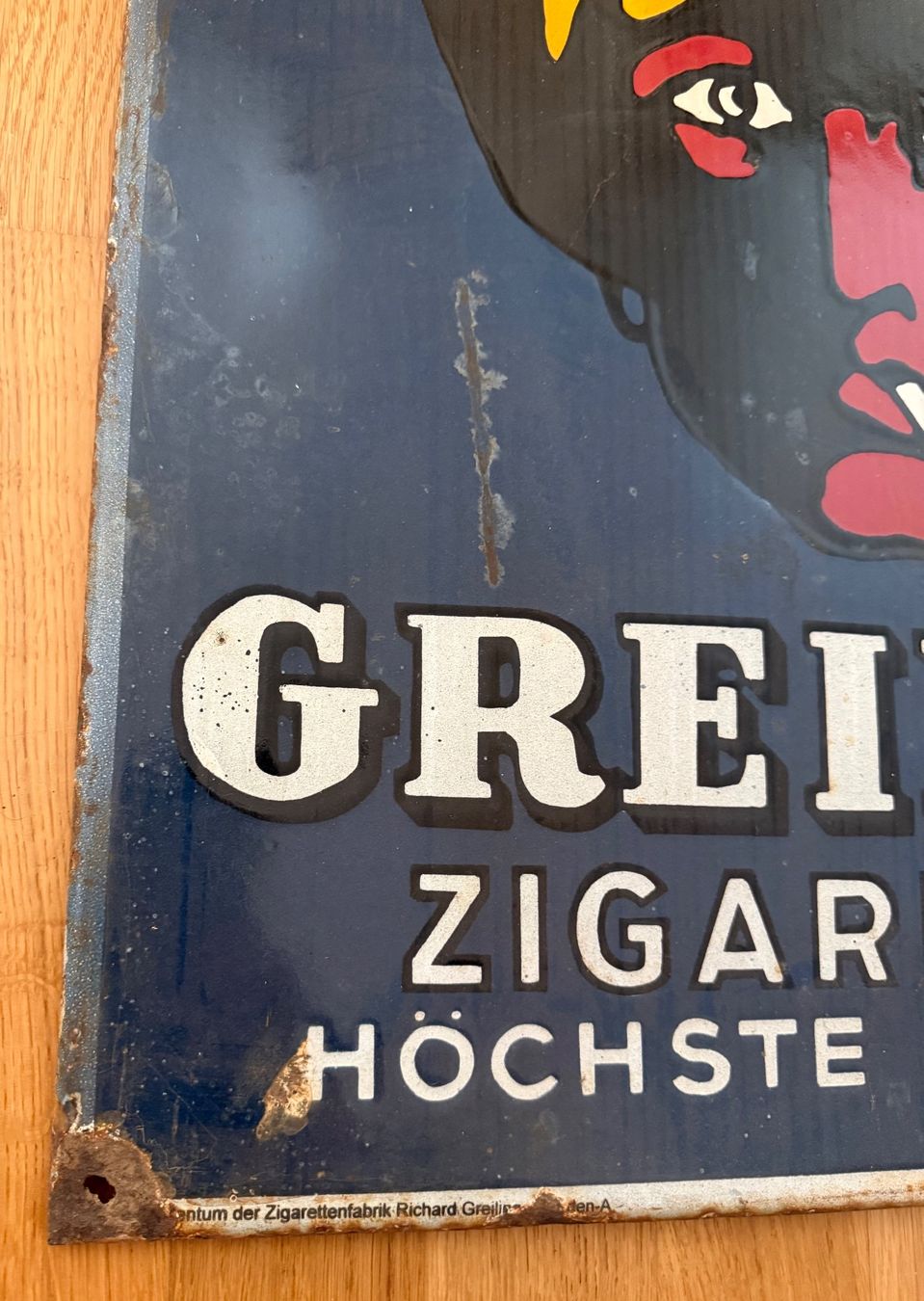 Insegne: Greiling Zigaretten Emailschild / Emaille Schild – Usato da Bremgarten b. Bern venduto da airline-trolley 3