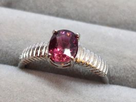 Roter Turmalin Ring, verstellbar - Silberschmuck💎💍 925