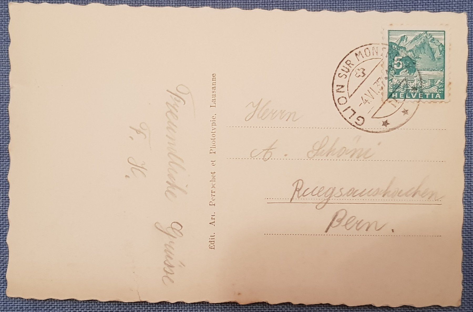 Cartoline postali: Rochers de Naye 1937 – Usato da Melchnau venduto da Fishel 1