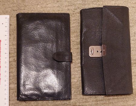 Brieftasche und Serviceportemonnaie aus feinem Leder und 1es