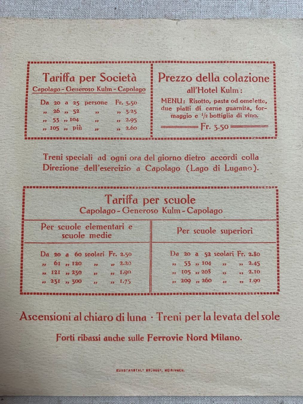 Cartes postales: Ticino - Monte Generoso - Listino prezzi. – D'occasion à Sorengo par 74in 2