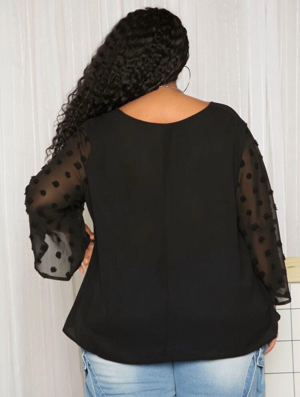 Shein Blusen: Bluse mit Trompetenärmel schwarz Gr. 56 / 58 / 60 – Gebraucht aus Pratteln von a23_j2gs 2