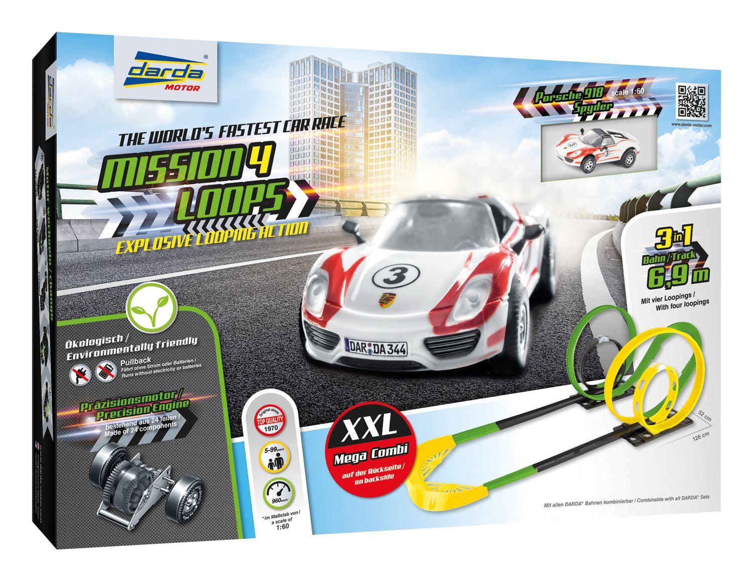 Darda Giocattoli: Darda Bahn Mission 4 Loops, Porsche Auto – Nuovo e nell'imballaggio originale da Wettingen venduto da Swala 2