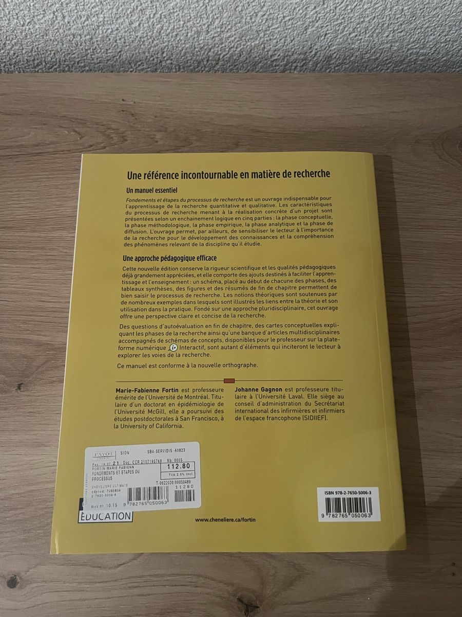 Libri: Fondements et étapes du processus de recherche – Nuovo e nell'imballaggio originale da Sierre venduto da cmcbo 1