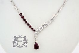Vintage Rubin Brillant Collier in 18K Weissgold 41cm *S2160