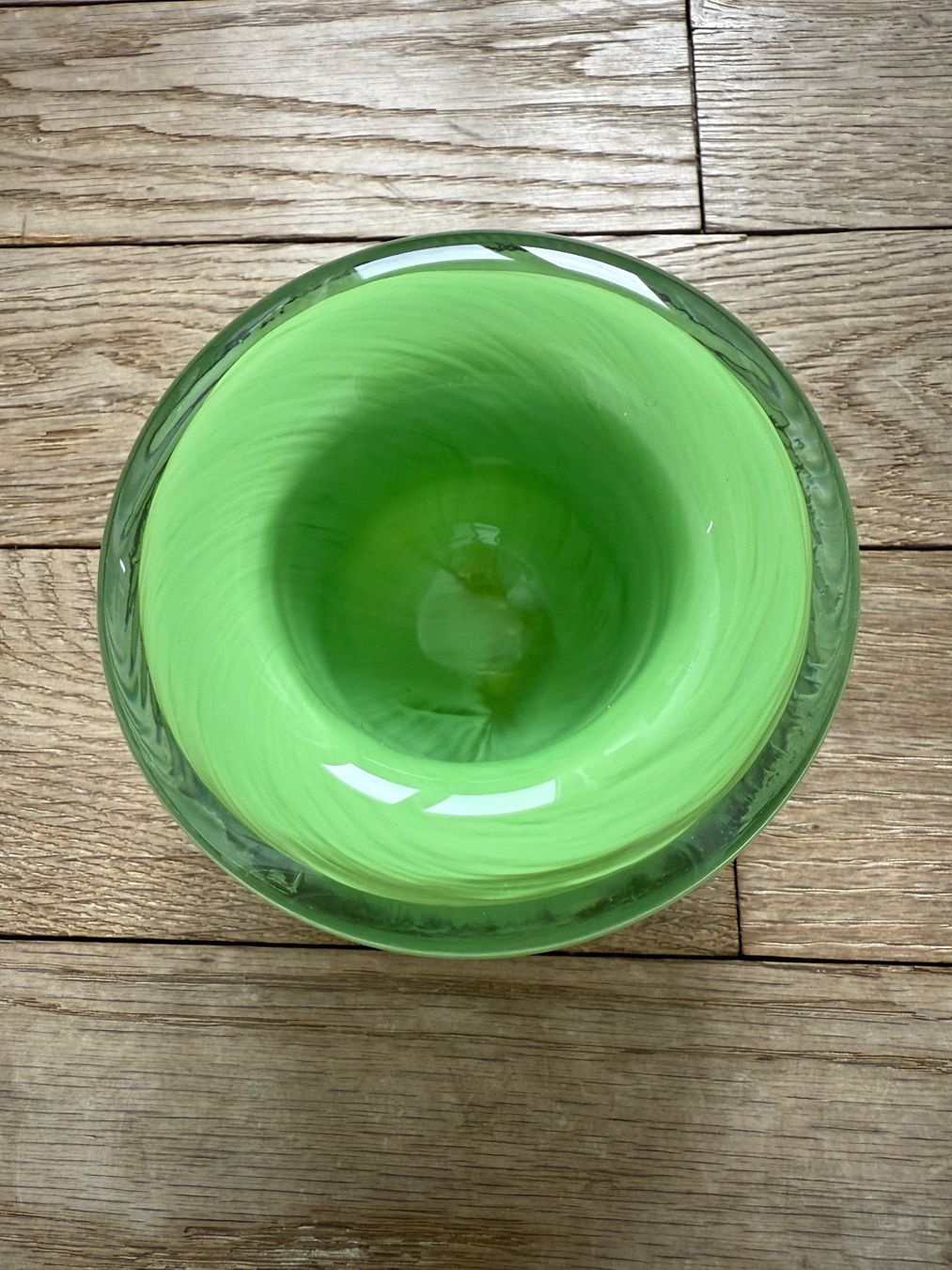 Murano Portacandele: Kerzenhalter grünes Glas, vermutlich Murano – Usato da Luzern venduto da Mamutpe 1