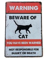 BEWARE OF CAT - Blechschild  (neu/OVP)
