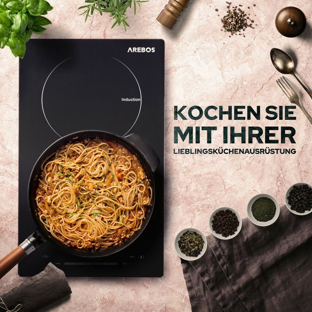 Piatti di portata: Arebos Induktionskochfeld 2x Kochplatten – Nuovo (secondo la descrizione) da Nebikon venduto da warendiscount 2