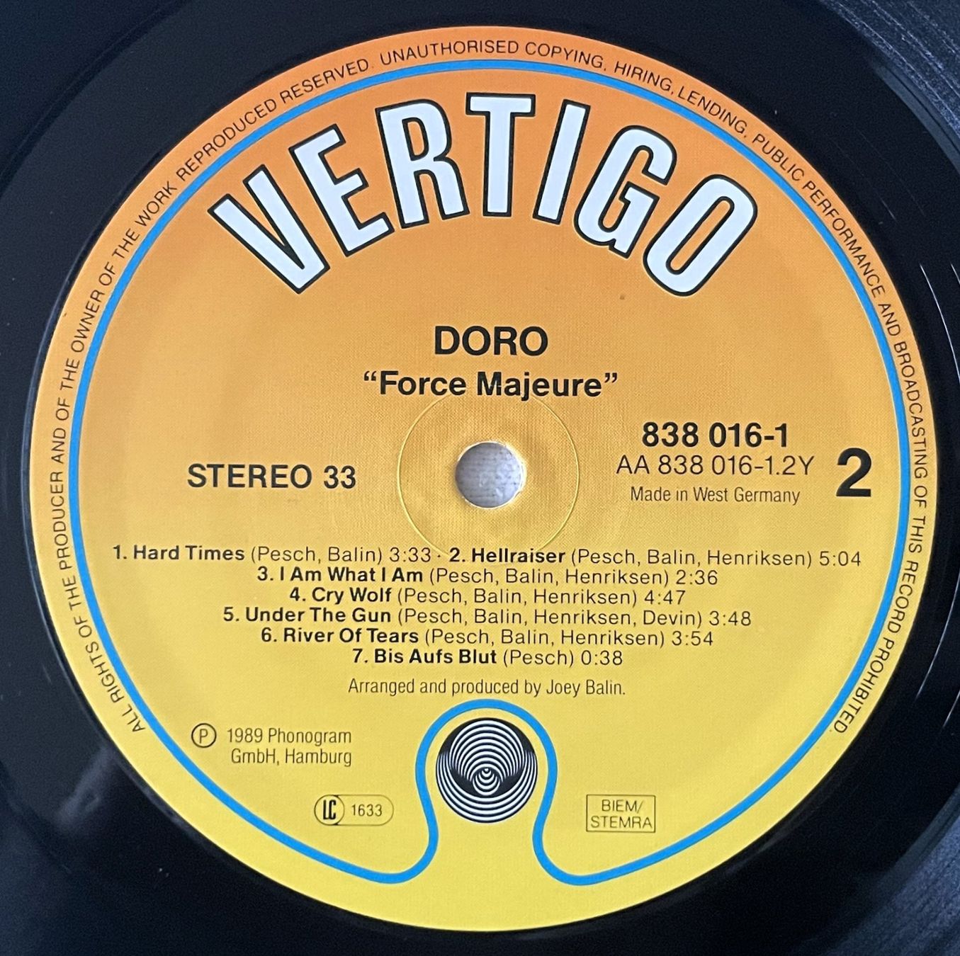 Schallplatten: Doro - Force Majeure - LP - 1989 - First Press - OIS – Gebraucht aus Uster von Zardodel 5