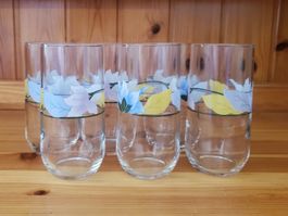 Lot de 6 verres à eau décor fleuri Luminarc France