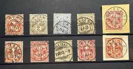 Ziffern Lot 10 Stück  gute Stempel