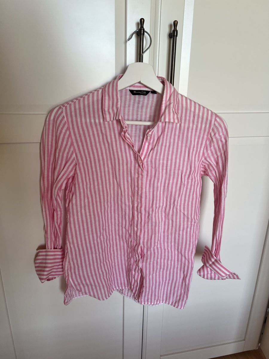 Massimo Dutti Camicette: Chemise en lin rayée rose blanche Massimo Dutti  – Nuovo (secondo la descrizione) da  venduto da