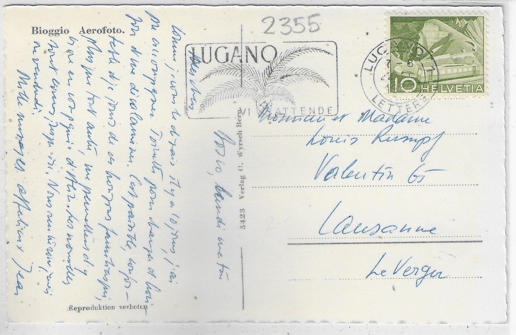 Cartoline postali: Bioggio - Aerofoto – Usato da Ettingen venduto da Kartenplanet 1