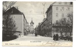 Le Locle (NE) en hiver - Restaurant et Café - Coiffeur  1906