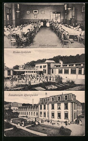 Cartoline postali: Rheinfelden, Sanatorium mit Kinder-Spiel – Usato da Berlin venduto da bartko-reher