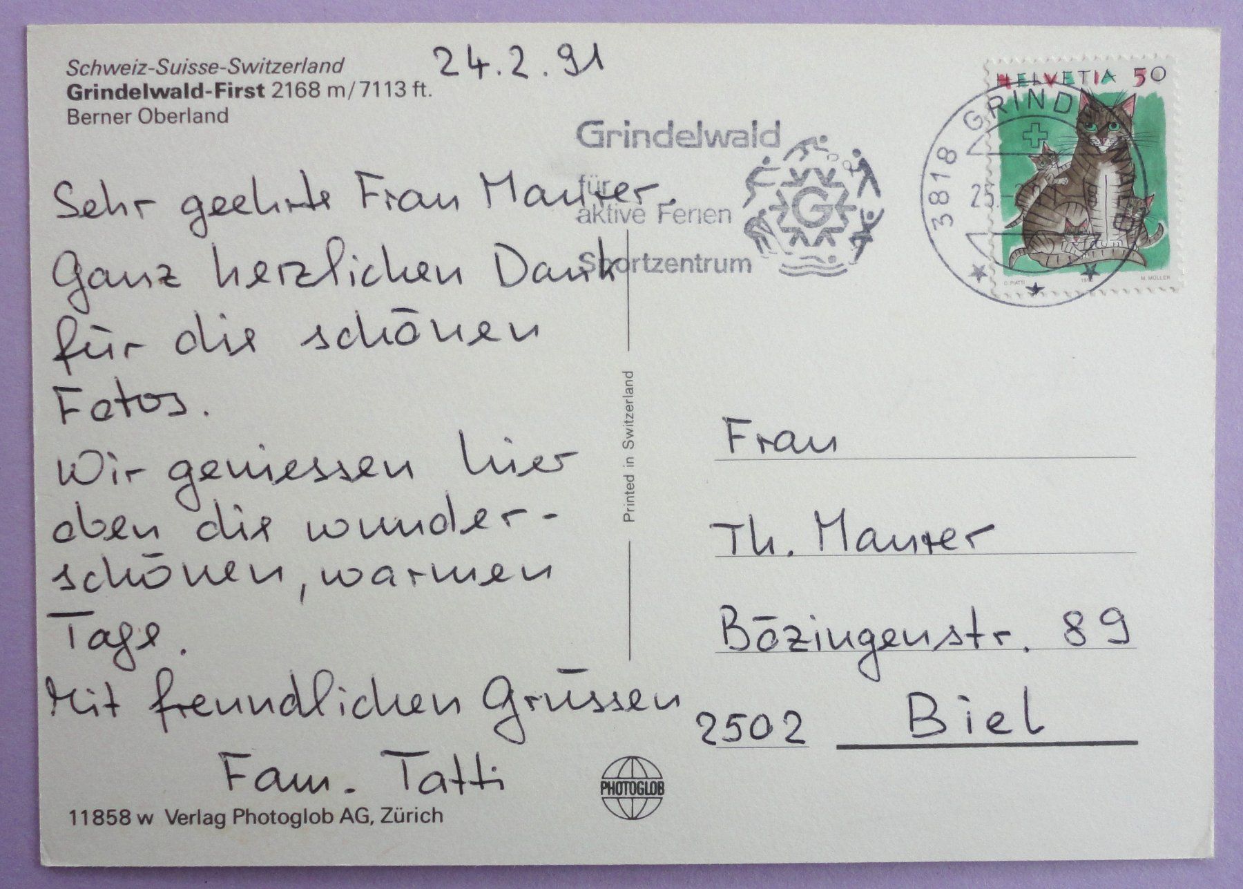 Cartoline postali: Grindelwald-First 2168 m, B.O. – Usato da Fétigny venduto da Billy2miny 1