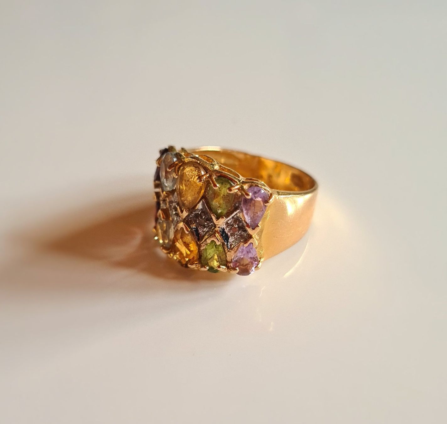 Anelli: Echt Goldring 14 Karat mit farbigen Steinen – Usato da Frauenfeld venduto da Purzli 4