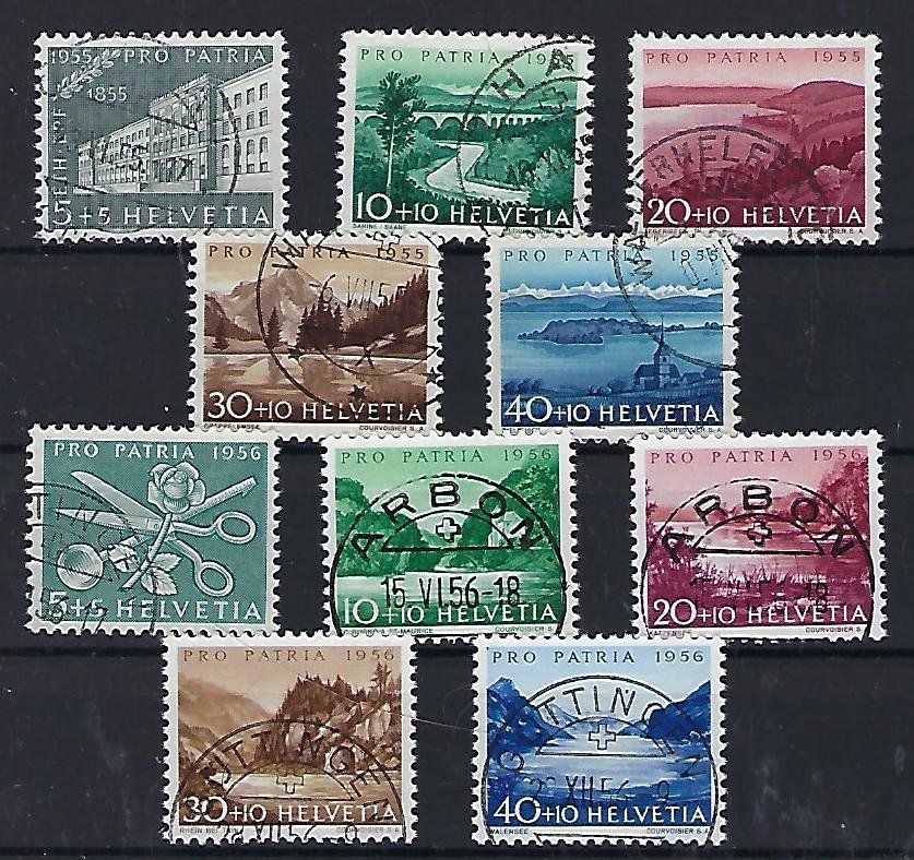 Tutti i francobolli: 1955-56 Pro Patria gestempelt  14231 – Usato da Lunden venduto da Animus999