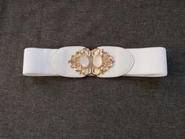 Vintage Gürtel White - Ceinture blanche Vintage Blanc