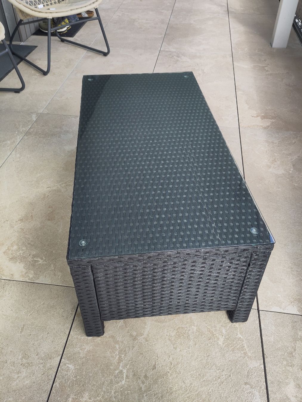 Tavoli: Lounge-Tisch aus Rattan, schwarz – Usato da Dietlikon venduto da TheWeeFox 2