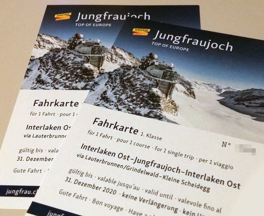 Fahrkarten 1. Klasse Jungfraujoch Ticket Kaufen auf Ricardo