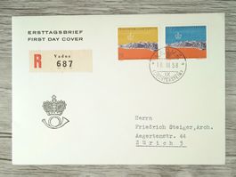 TR01 Enveloppe  + Timbre Liechtenstein 1958
