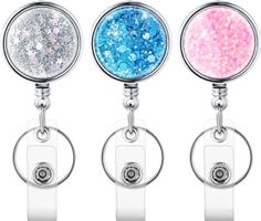 ✨Glitzernde Badge Halter/Ausweishalter - 3 Stück