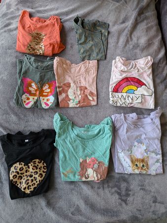 Lot de 8 T-shirts Filles imprimés taille XL