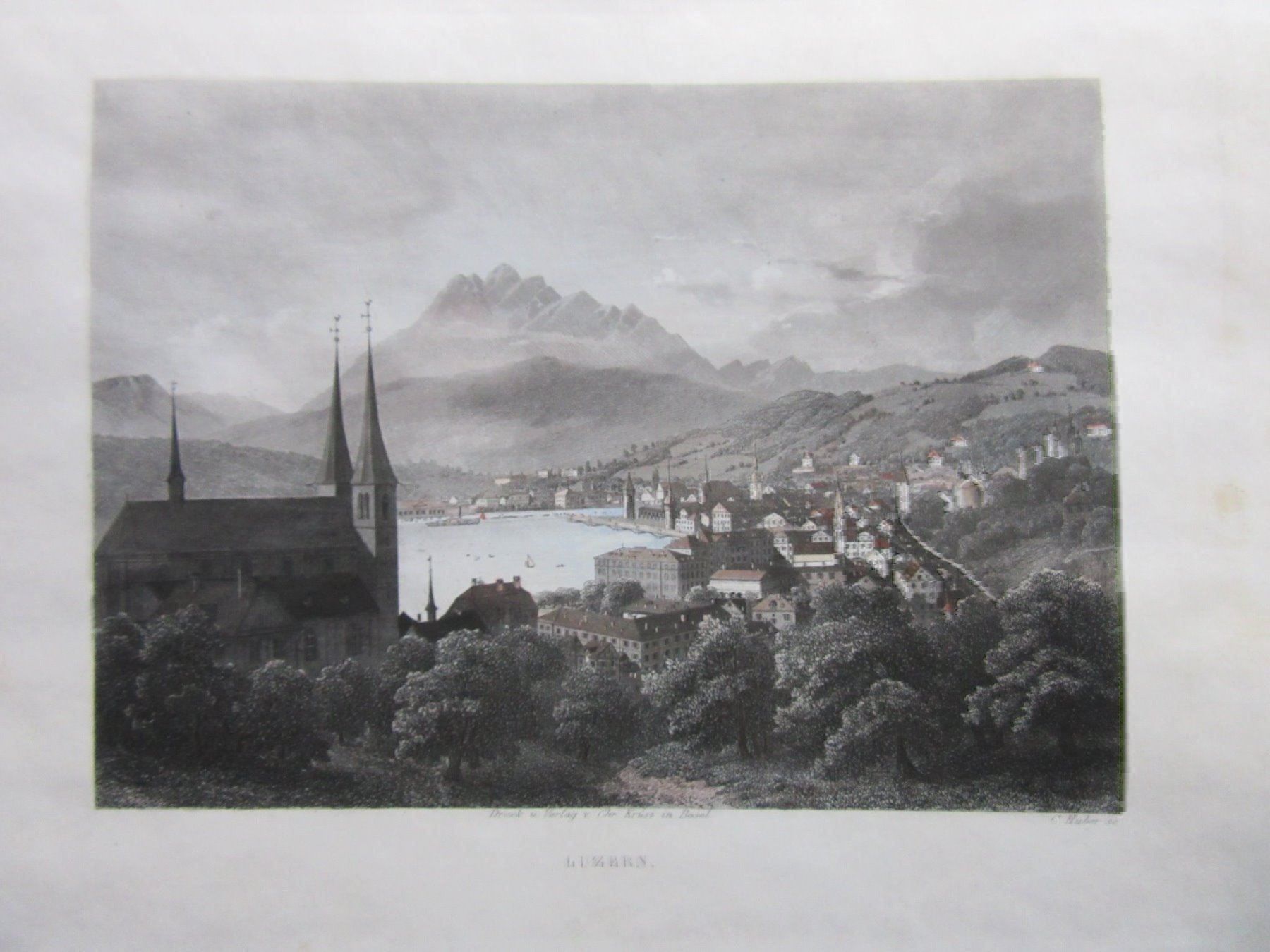 Stiche: LUZERN   STAHLSTICH KOLORIERT – Gebraucht aus Gersau von grafik-kunst 1