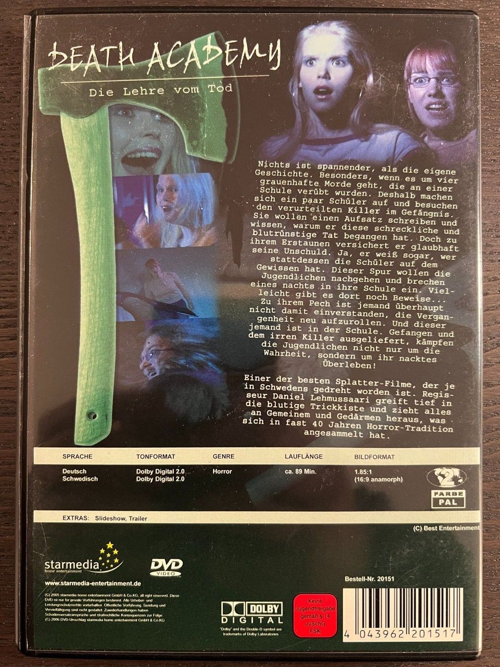 Tutti i DVDs: Death Academy - Die Lehre vom Tod – Usato da Zürich venduto da FilmFreunde 1